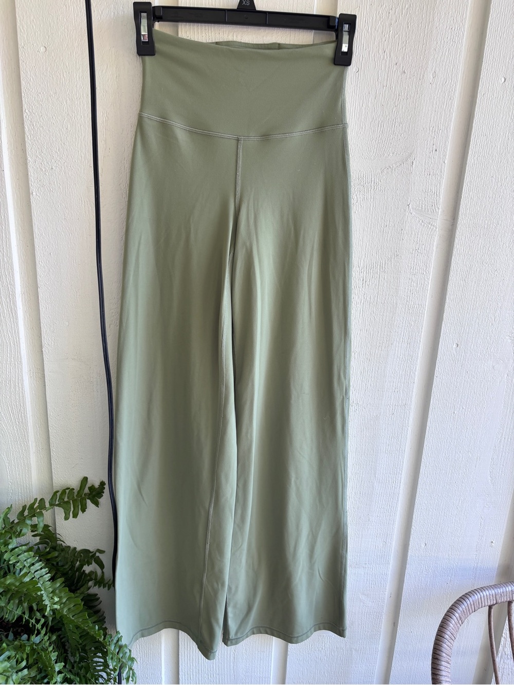 Athleta Wide-Leg High-Rise Pants in Sage Green